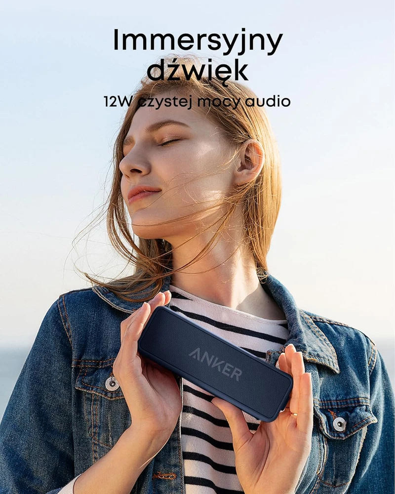 Anker belaidė Bluetooth kolonėlė, 12 W, IPX7, 24 h baterija, SoundCore 2, tamsiai mėlyna