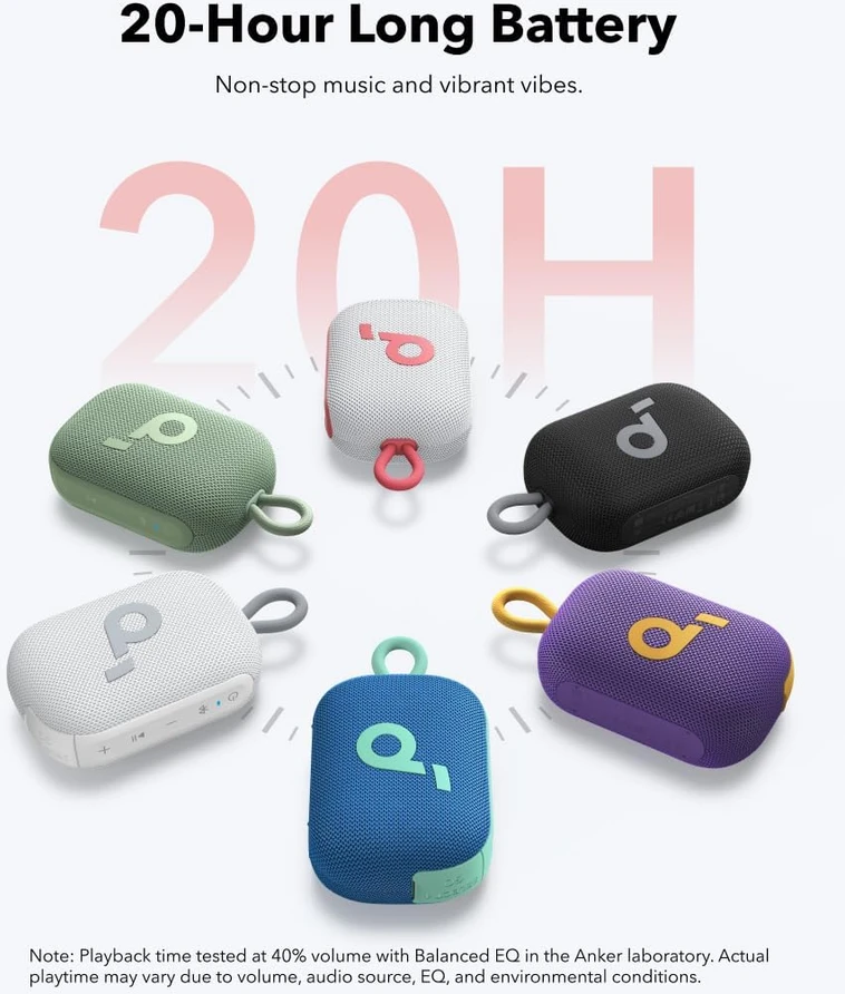 Anker belaidė Bluetooth kolonėlė Select 4 Go IP67, 5 W, iki 20 h veikimo laikas, raudona
