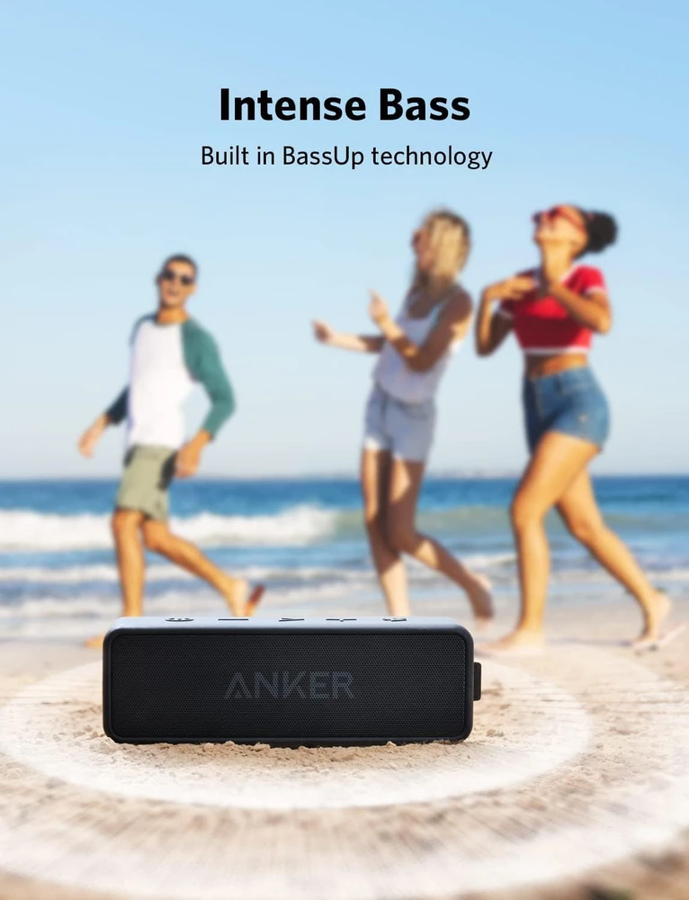 Anker belaidė Bluetooth kolonėlė SoundCore 2, 12 W, IPX7, juoda
