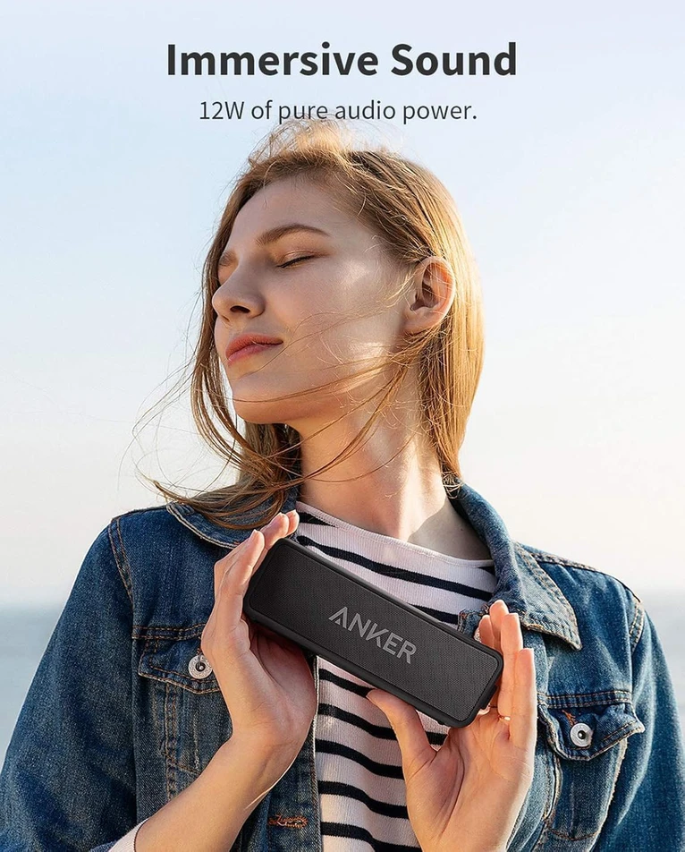 Anker belaidė Bluetooth kolonėlė SoundCore 2, 12 W, IPX7, juoda