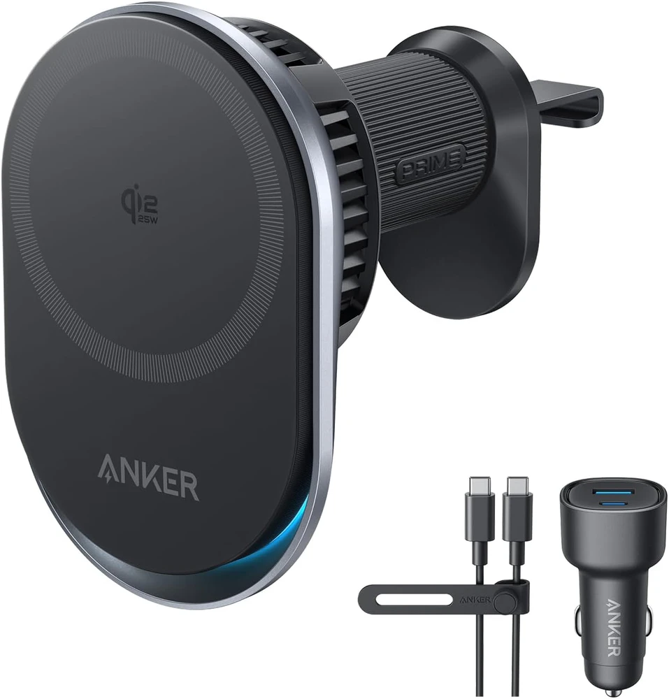 „Anker Prime“ belaidis automobilinis įkroviklis Qi2.2, 25 W belaidis įkrovimas („MagGo“, „AirCool“, „Pad“)
