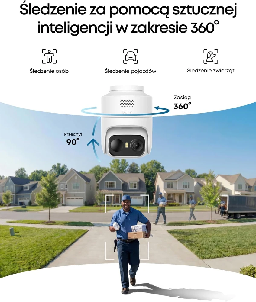 Anker eufyCam C37 lauko stebėjimo kamera su 3 W saulės skydeliu, 2K, 360°, T814X