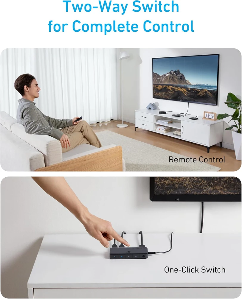 Anker HDMI bi-direkcinis 4K 60 Hz 4×1 jungiklis / skirstytuvas su nuotoliniu valdymu