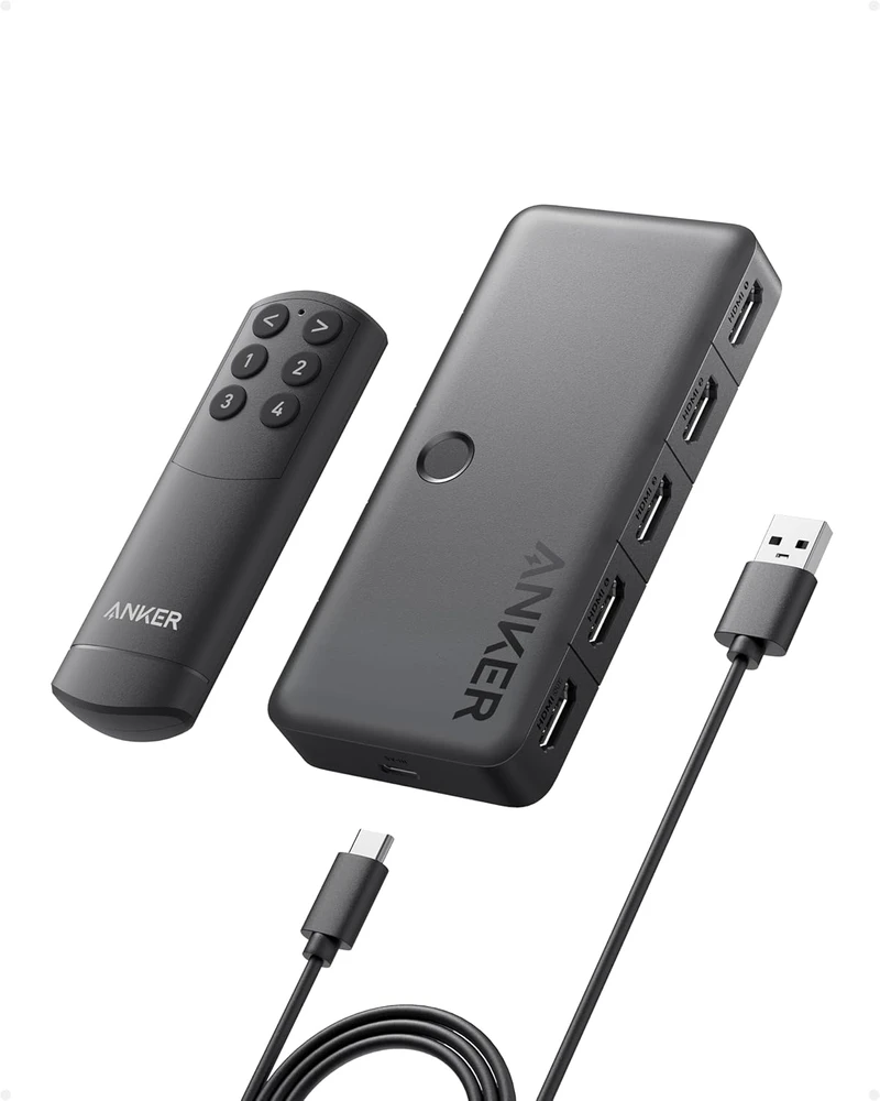 Anker HDMI bi-direkcinis 4K 60 Hz 4×1 jungiklis / skirstytuvas su nuotoliniu valdymu