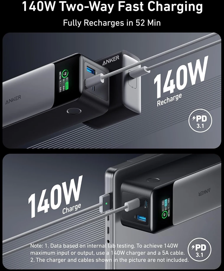 Anker 737 24000 mAh nešiojama baterija (PowerCore 24k) 140 W