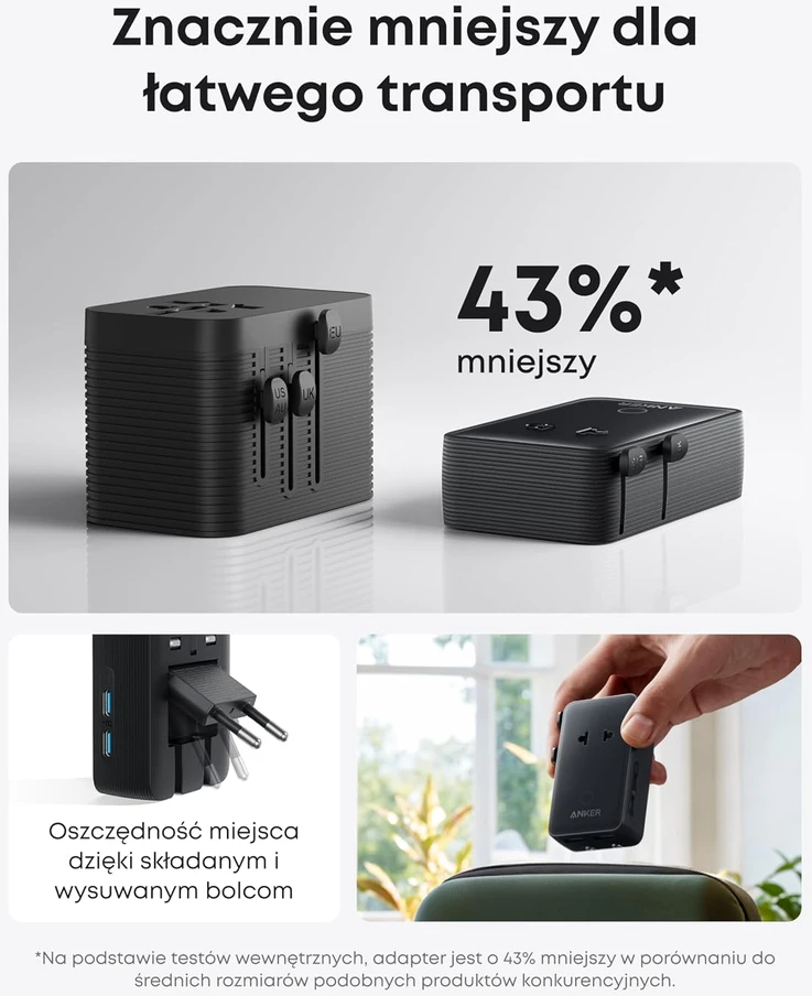 Anker kelioninis adapteris Nano 5 viename, 20 W, USB-C ir USB-A, A9215
