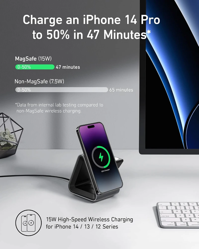 Anker MagGo 737 3 viename belaidė įkrovimo stotelė MagSafe 15 W B25993A1