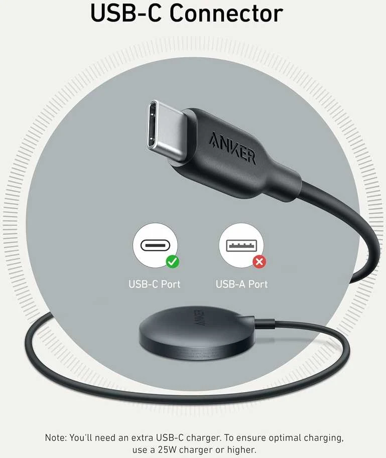 Anker MagGo belaidis magnetinis Qi2 15 W įkroviklis padeliu, juodas
