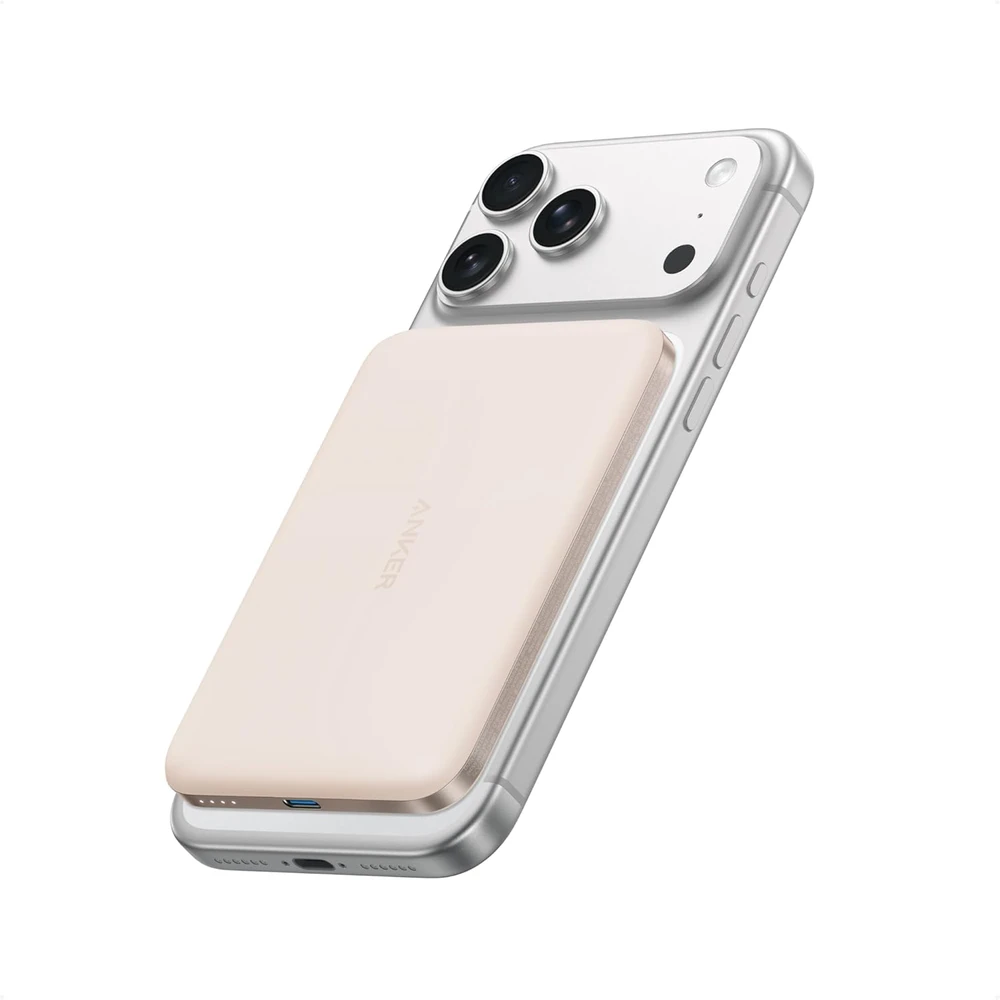 Anker magnetinis išorinis akumuliatorius 5000 mAh, 15 W Qi2, USB-C, itin plonas, auksinis, A1665