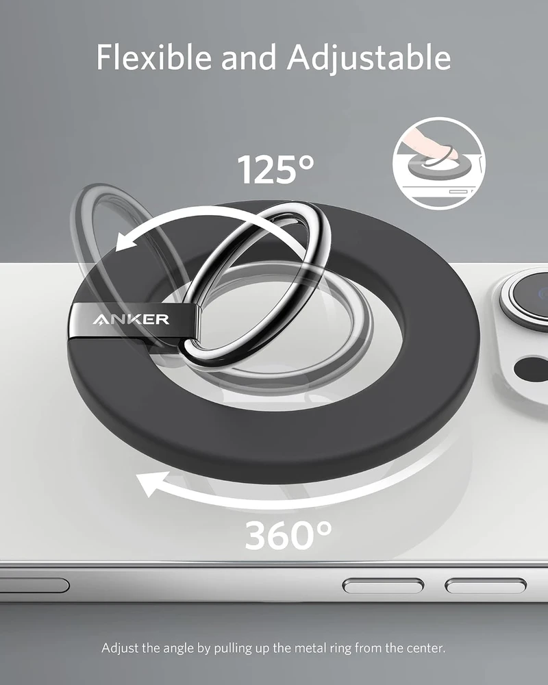 Anker magnetinis telefono žiedinis laikiklis MagGo 360° ir 125° iPhone 12/13 A25A0