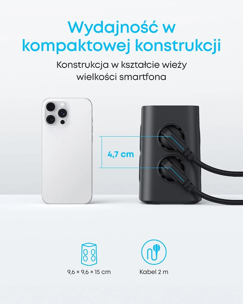 Anker maitinimo ilgintuvas su 8 lizdais ir 4 USB jungtimis, 20 W USB-C, A9185