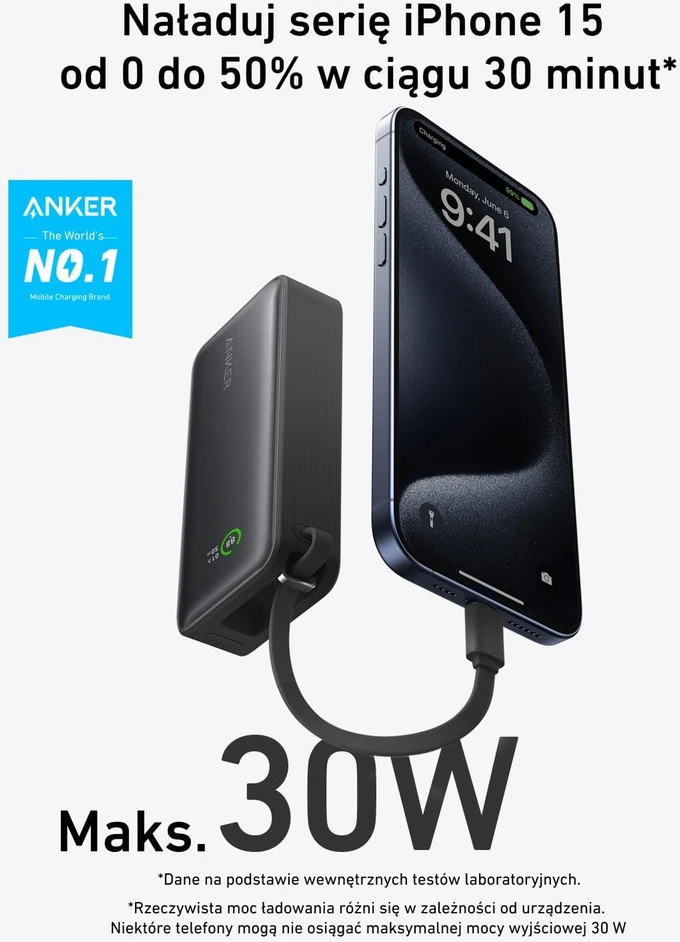 Anker 545 Nano Power Bank | A1259G11 | 10000 mAh | Juodas