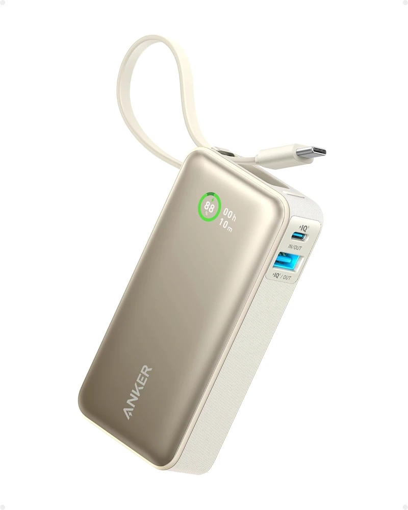 Anker Nano išorinė baterija 10000 mAh, USB-C, 30 W PD su integruotu kabeliu A1259
