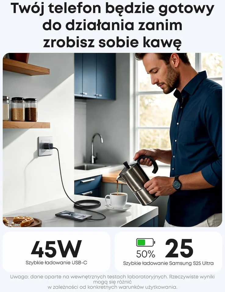 Anker Nano USB-C tinklo įkroviklis 45 W su 1.8 m USB-C laidu B2692