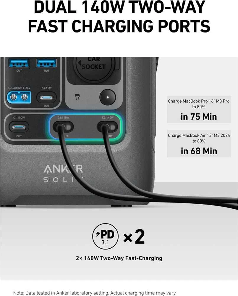 Anker nešiojama elektros stotelė SOLIX C300, 288 Wh, 300 W, LiFePO4 akumuliatorius