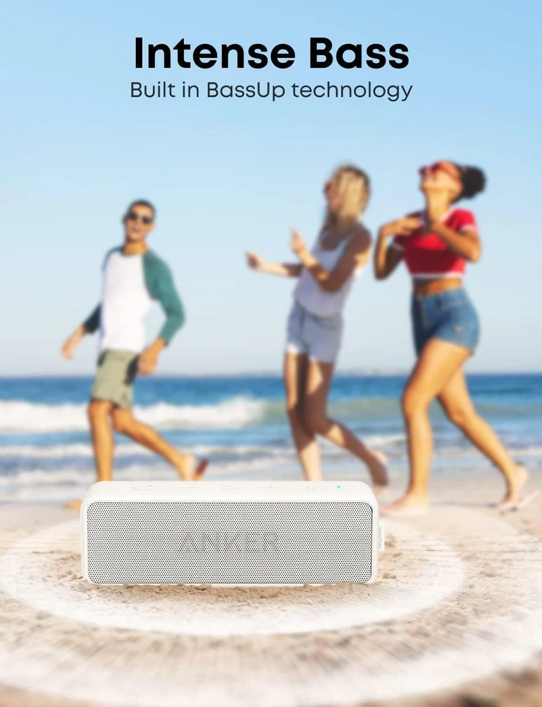 Anker nešiojamas Bluetooth kolonėlė SoundCore 2, 12 W, IPX7, balta, AUX