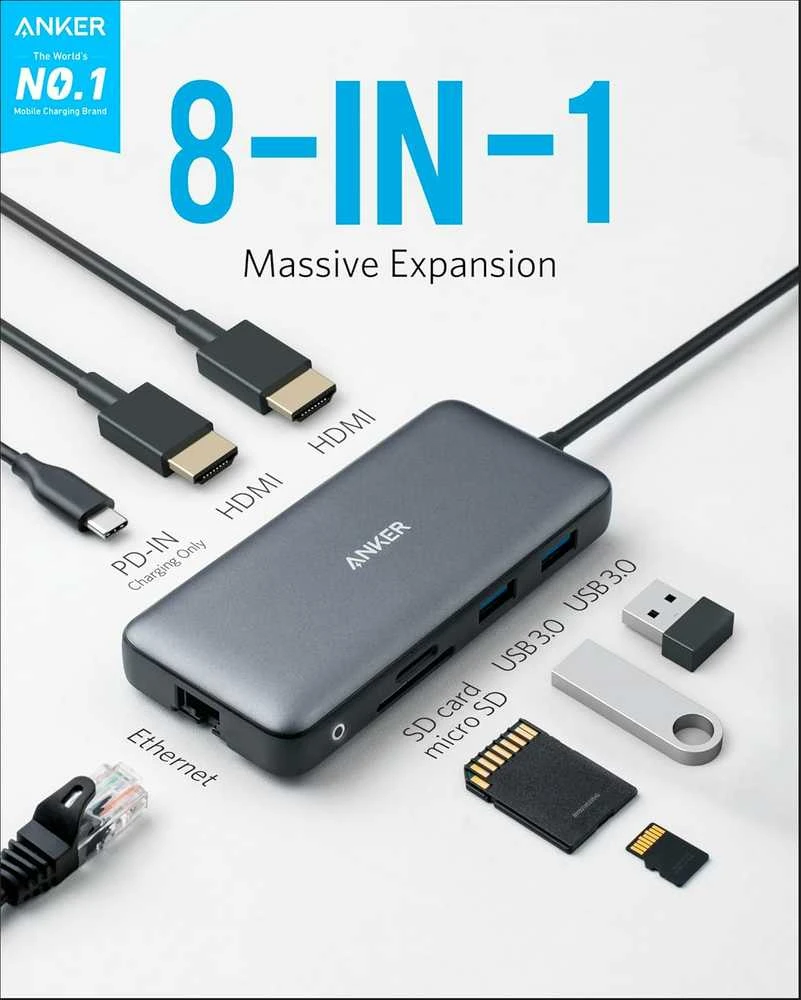 Anker PowerExpand 8-in-1 USB-C PD Media Hub