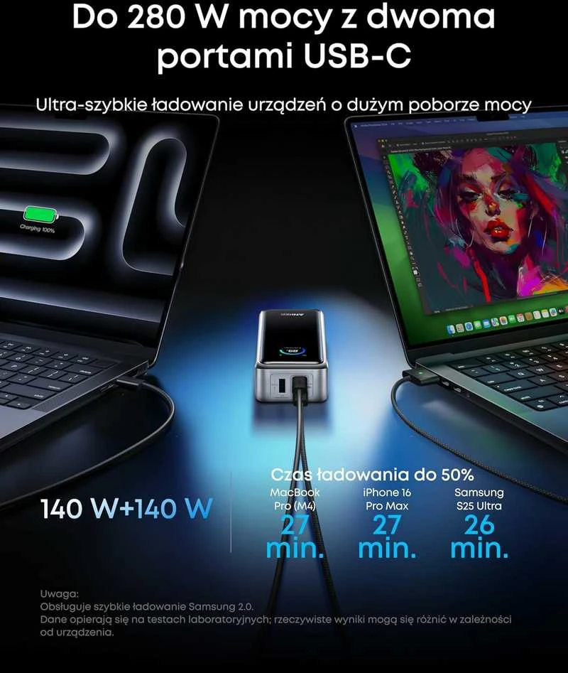 Anker Prime 26 250 mAh 300 W nešiojamas power bankas su 3 lizdais, juodas
