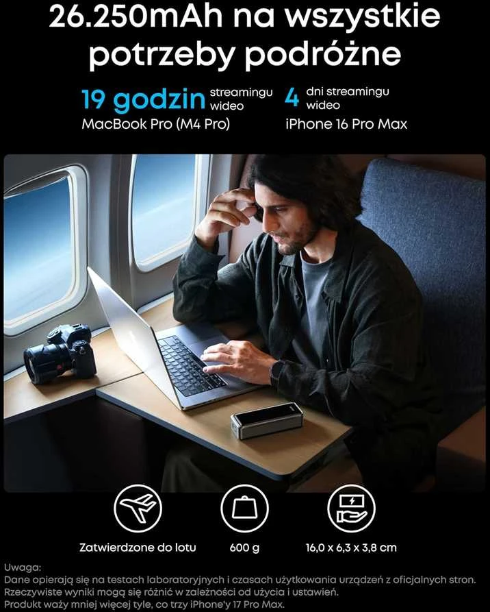 Anker Prime 26 250 mAh 300 W nešiojamas power bankas su 3 lizdais, juodas