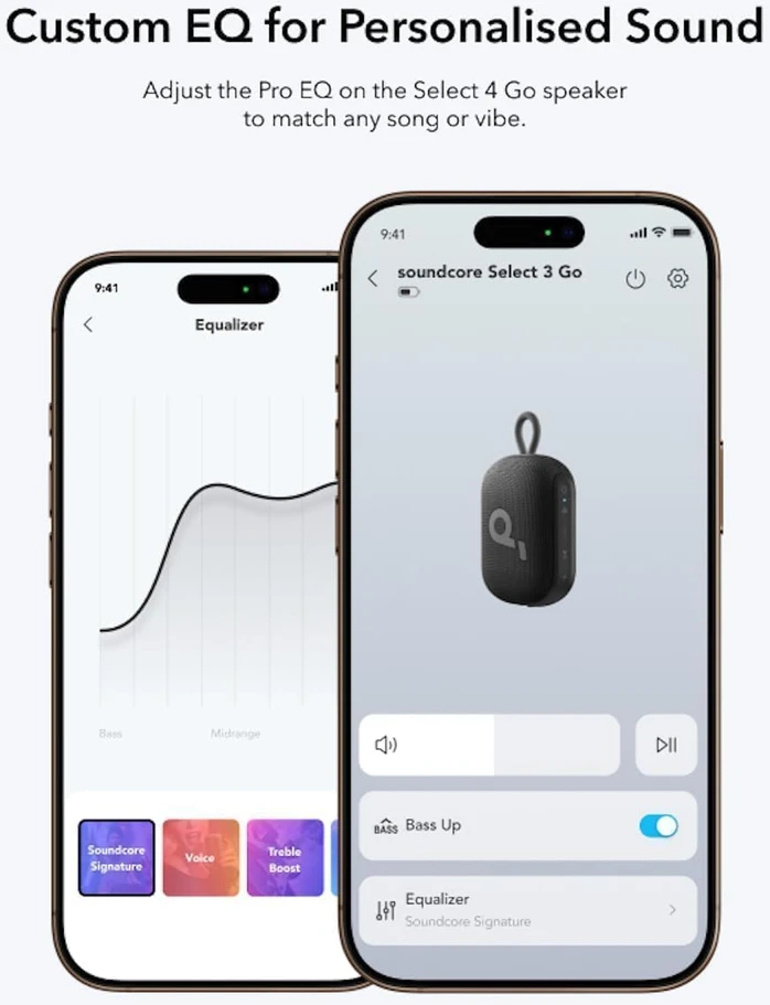 Anker Soundcore Select 4 Go nešiojamas Bluetooth garsiakalbis, IP67, 5 W, 20 h grojimas, mėlynas