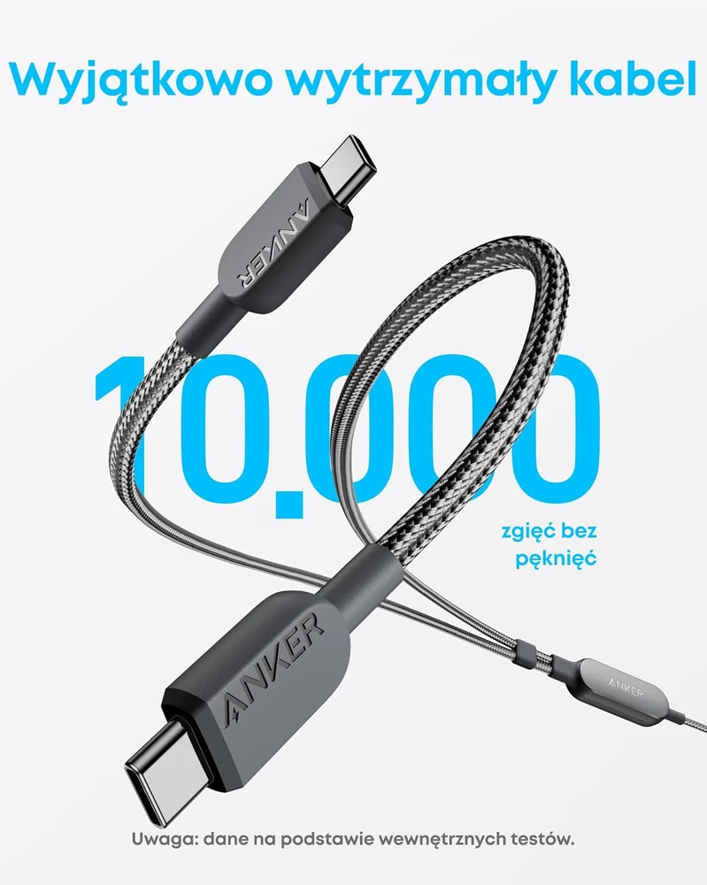 Anker USB-C į USB-C 2‑in‑1 įkrovimo kabelis, 140 W, 1.2 m, juodas