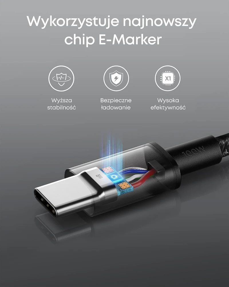 Anker USB-C į USB-C kabelis 100 W, 1,8 m, greitam įkrovimui, A8757011