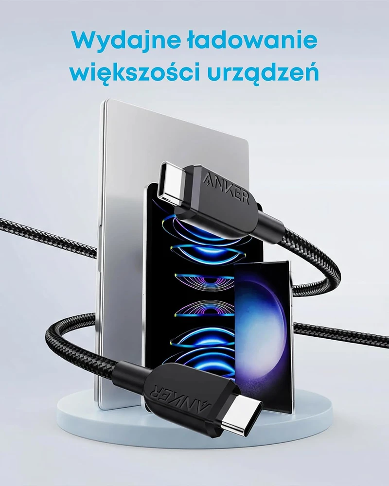 Anker USB-C į USB-C laidas 240 W, 1.8 m, pintas nailoninis, A81C6011