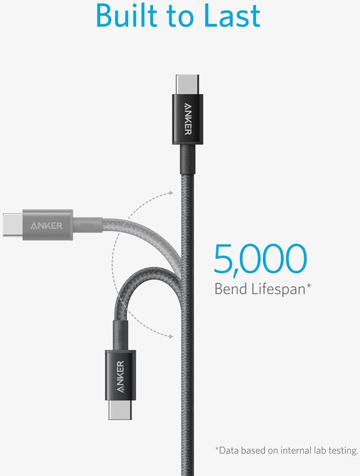 Anker USB-C į USB-C laidų rinkinys 100 W PD 3.0, 1.8 m, 2 vnt., A8757
