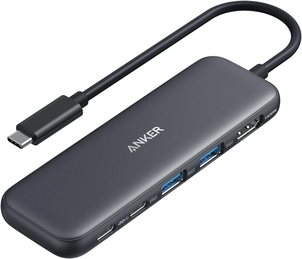 Anker USB-C šakotuvas 5 viename su 4K HDMI, 3 USB 5 Gb/s ir 85 W PD, A8355011
