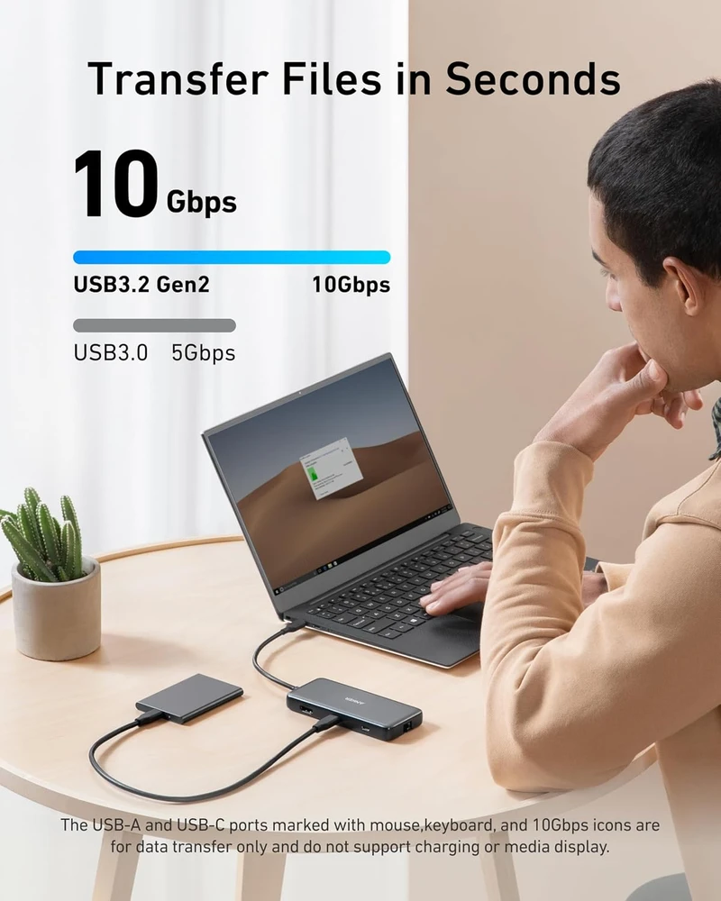 Anker USB-C šakotuvas PowerExpand 8-in-1 su HDMI 4K 60 Hz, 10 Gb/s ir PD 85 W A83830A1