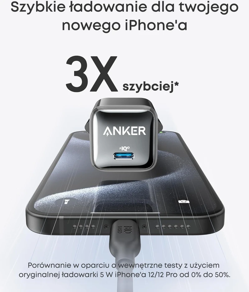 Anker USB-C sieninis įkroviklis 20W PD, greito įkrovimo, Nano Pro, juodas, A2637315