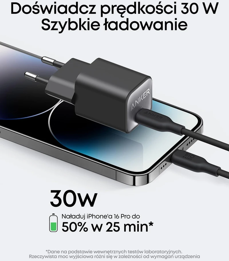 Anker USB-C tinklo įkroviklis 511 Nano 3 GaN 30 W PIQ 3.0 PPS A2147