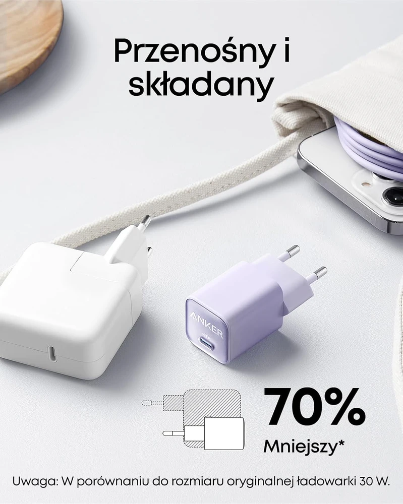 Anker USB-C tinklo įkroviklis 511 Nano 3 GaN 30 W PIQ 3.0 PPS A2147