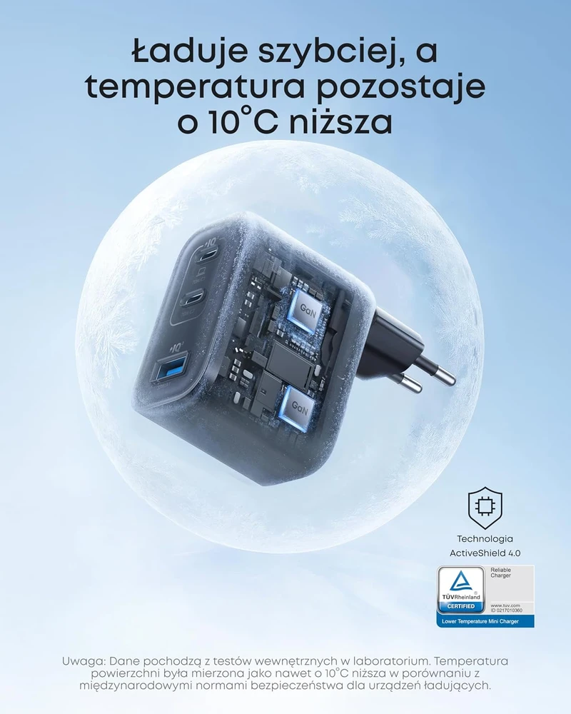 Anker USB-C tinklo įkroviklis Nano 70 W, 3 prievadai, B121A