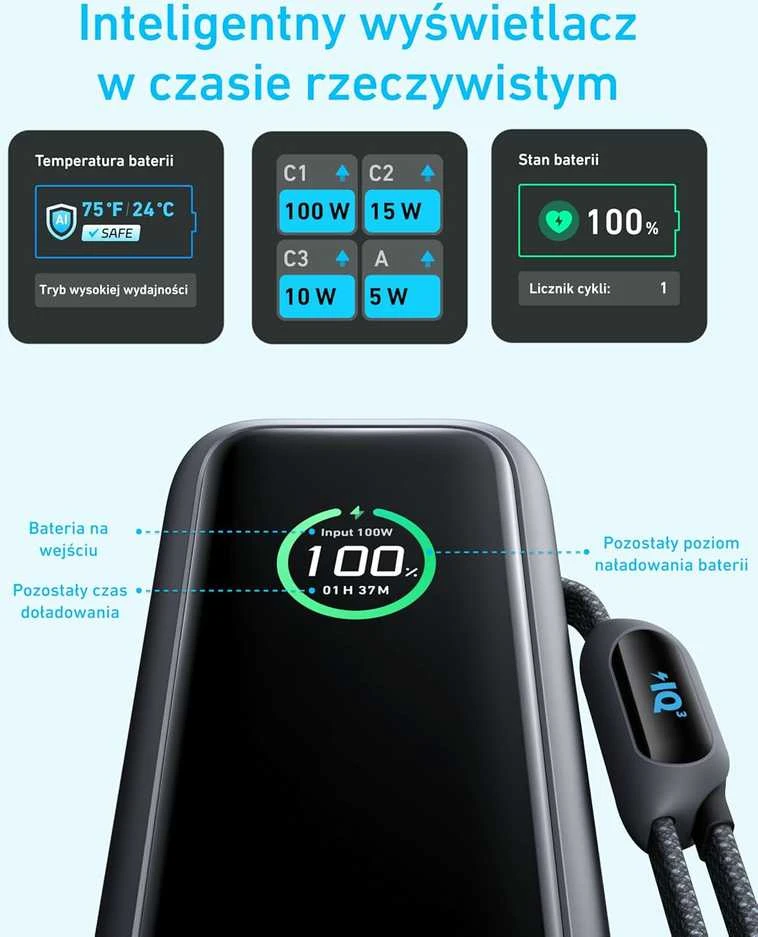 Anker Power Bank 25K 165W Built-In USB-C
