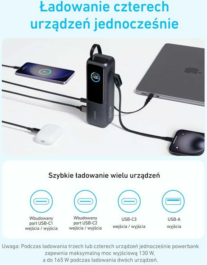 Anker Power Bank 25K 165W Built-In USB-C