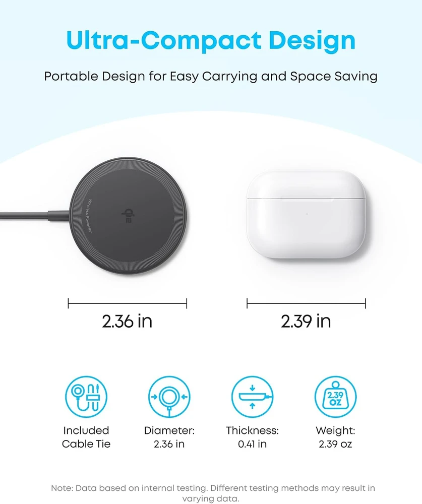 Anker Zolo belaidis magnetinis įkroviklis Qi2 15 W su USB-C, B25M2