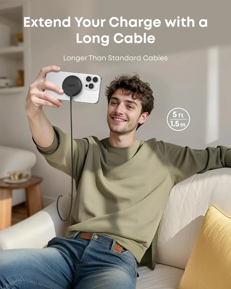 Anker Zolo belaidis magnetinis įkroviklis Qi2 15 W su USB-C, B25M2