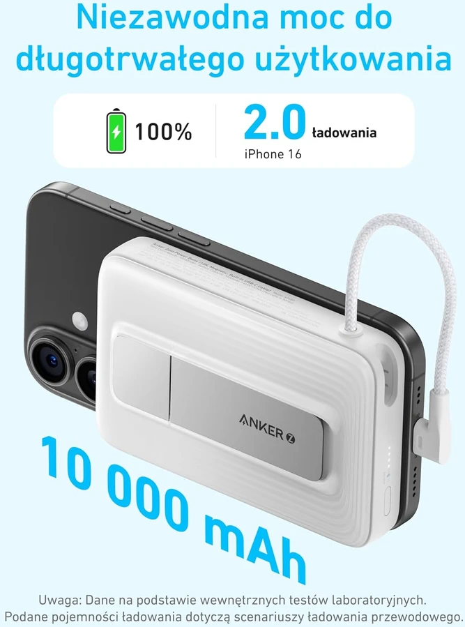 Anker Zolo magnetinis belaidis išorinis akumuliatorius 10000 mAh, 30 W, USB-C, A1685
