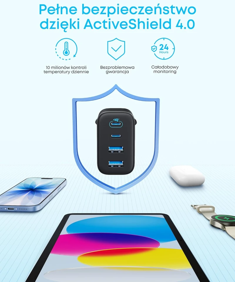 Anker Zolo tinklo įkroviklis 50 W su 2 USB-C ir 2 USB-A jungtimis A121E