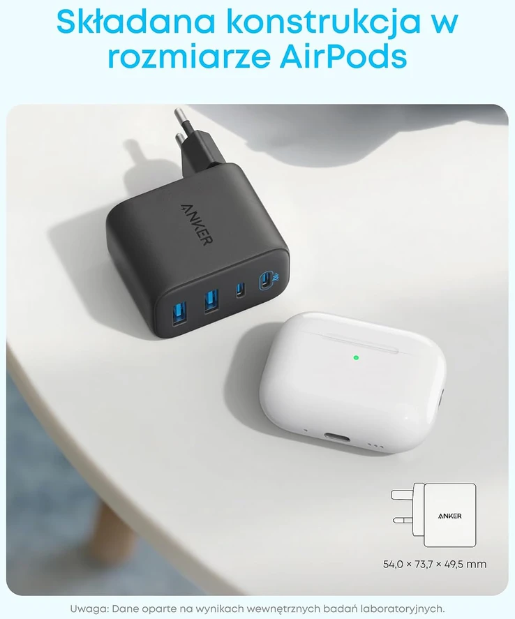 Anker Zolo tinklo įkroviklis 50 W su 2 USB-C ir 2 USB-A jungtimis A121E