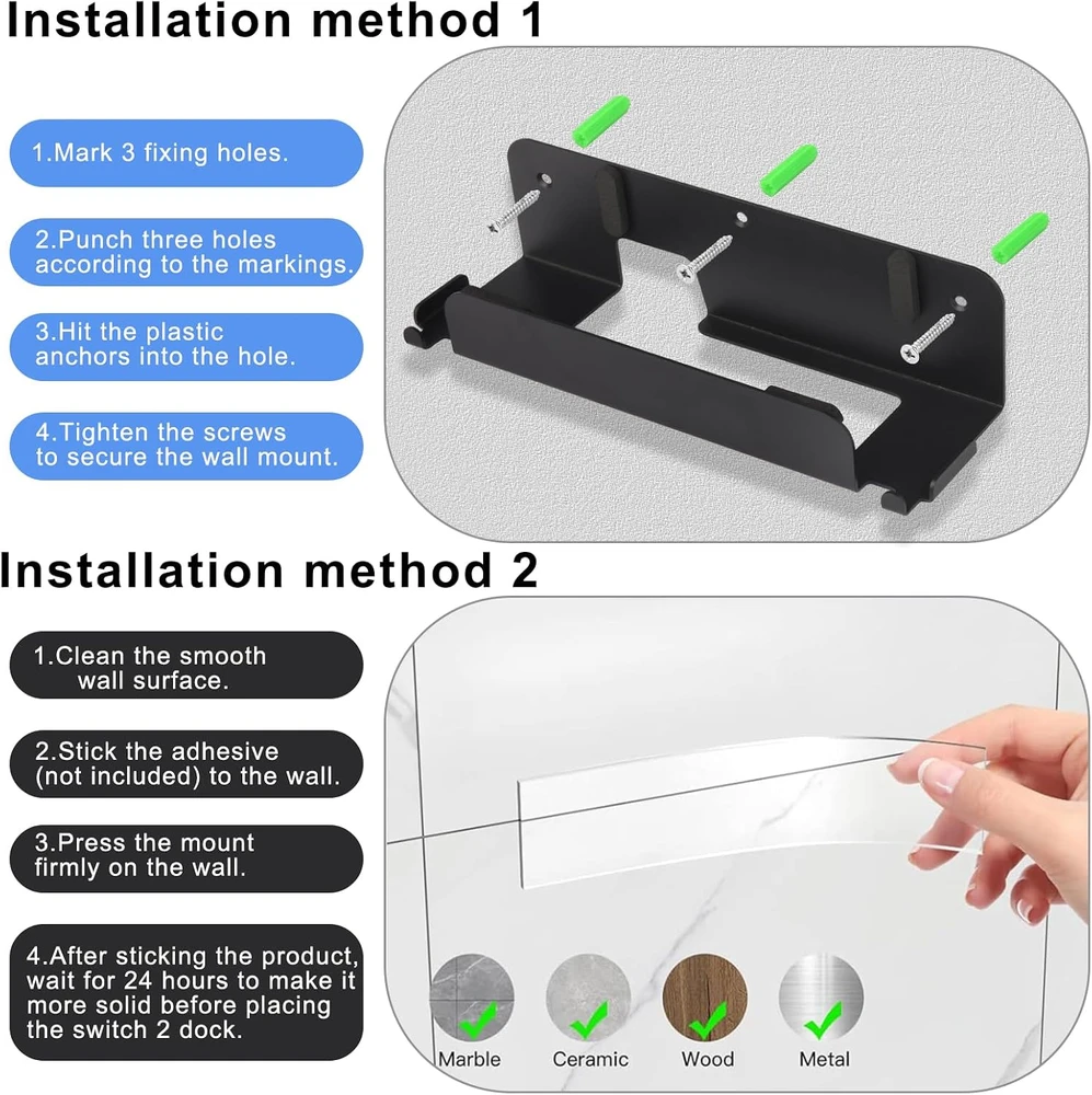 Ankey metalinis sieninis laikiklis Nintendo Switch 2, Switch ir Switch OLED konsolėms, 380159d5-9698-42f1-a652-98d75367ef1f