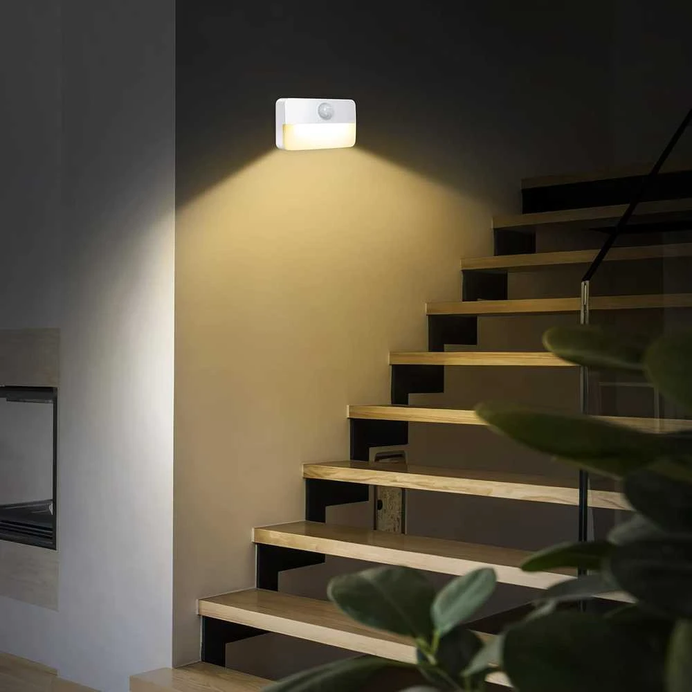 Ankilo LED naktinė lempa su judesio jutikliu, 0,4 W, baterijomis, UF90