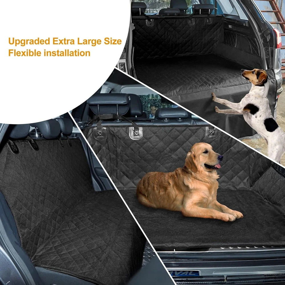ANOSOSPECIAL automobilių bagažinės apsauga šunims, vandeniui atsparus juodas 200x130 cm poliesterio uždangalas SUV
