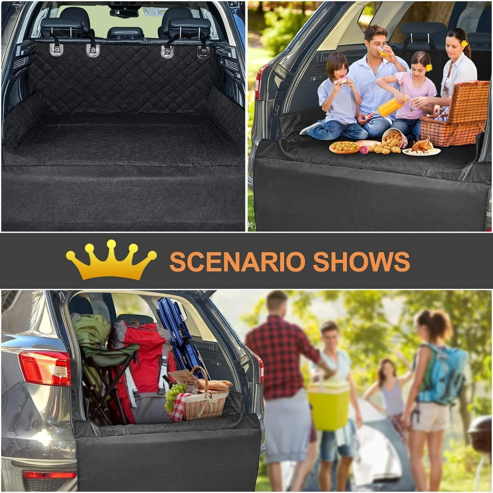 ANOSOSPECIAL automobilių bagažinės apsauga šunims, vandeniui atsparus juodas 200x130 cm poliesterio uždangalas SUV