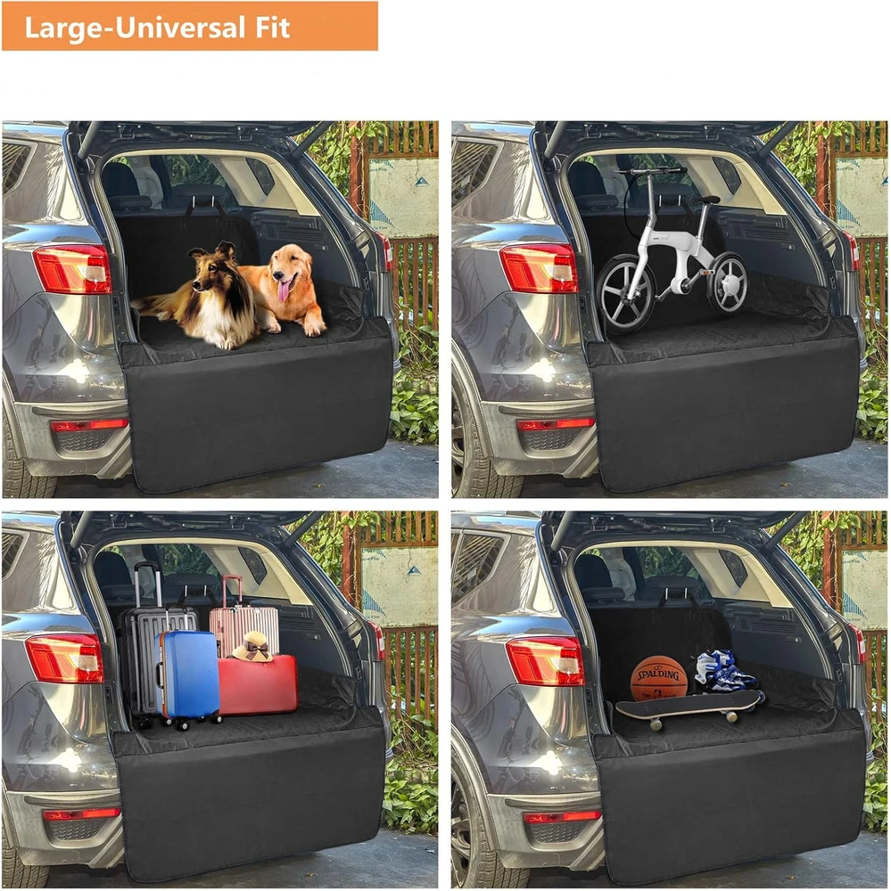 ANOSOSPECIAL automobilių bagažinės apsauga šunims, vandeniui atsparus juodas 200x130 cm poliesterio uždangalas SUV