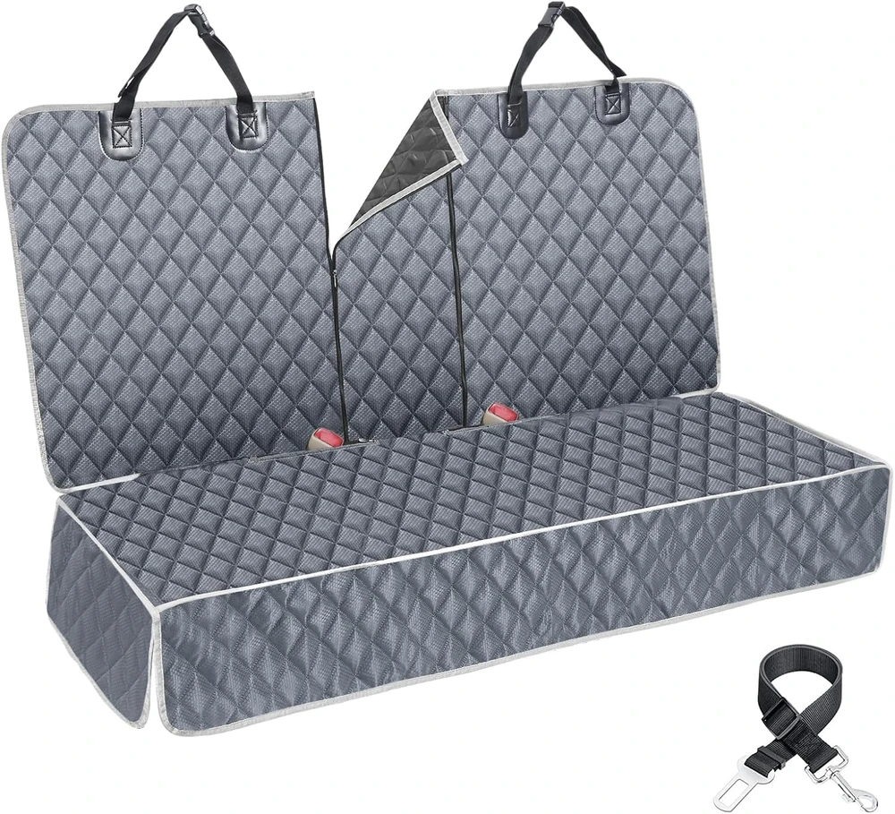 ANOSOSPECIAL šuns automobilio sėdynės užvalkalas, vandeniui atsparus, universalus, pilkas, Bench-Pilkas-Large