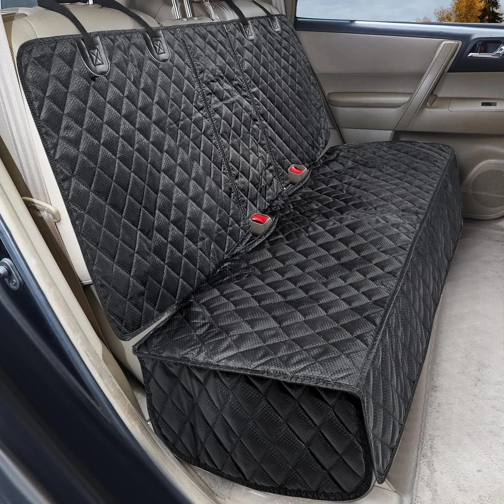 ANOSOSPECIAL vandeniui atsparus galinės sėdynės uždangalas ISOFIX, juodas, universalaus dydžio automobiliams