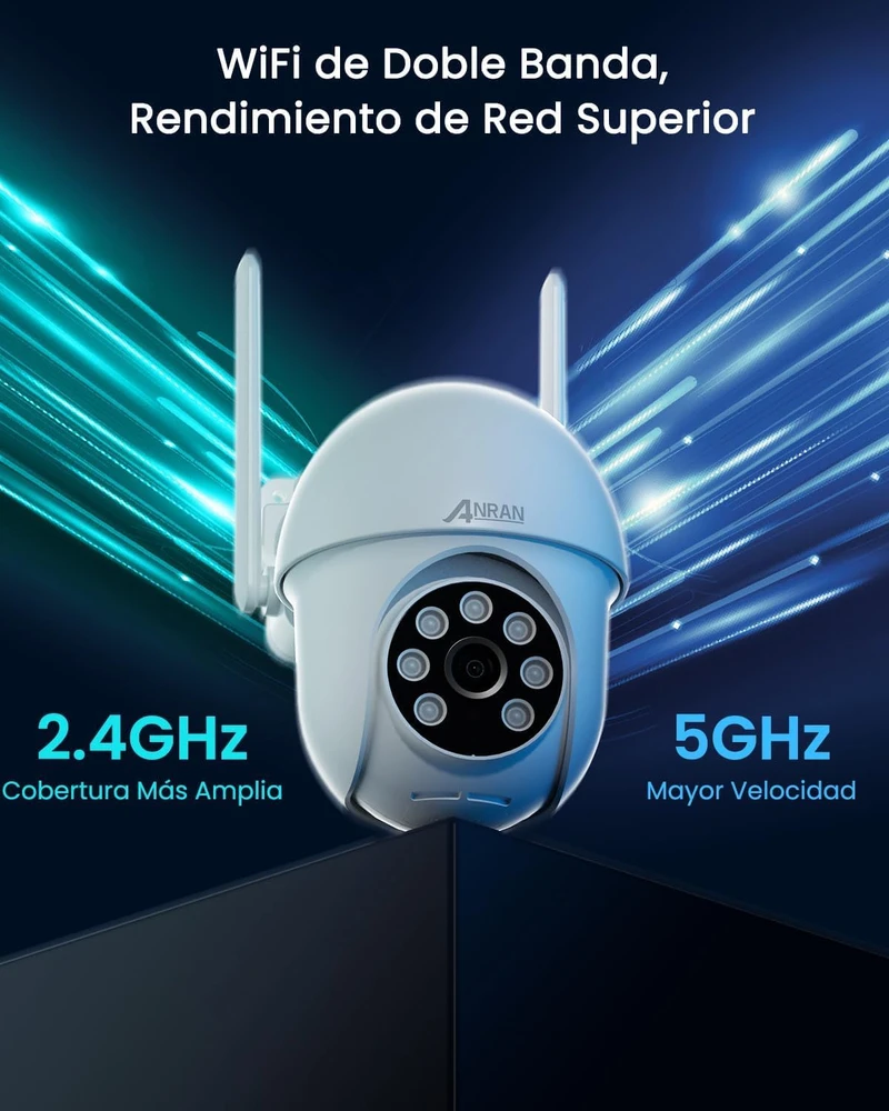 ANRAN lauko Wi-Fi PTZ stebėjimo kamera 5 MP su 360° pasukimu P3