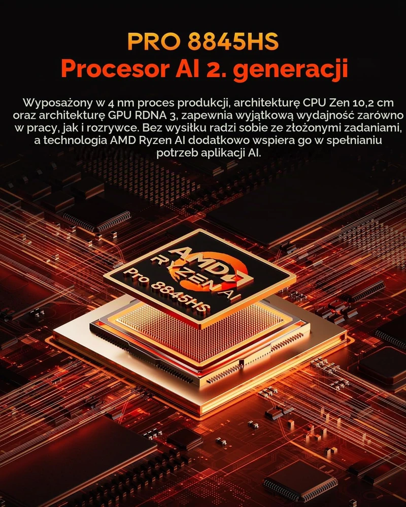 AOOSTAR G-FLIP R7 PRO mini kompiuteris su Ryzen 7 8845HS, Radeon 780M ir 5 col. ekranu